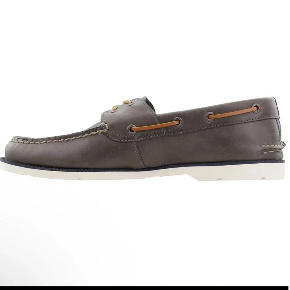 Sperry Top-Sider Mens 7.5‎ Grey Leather Authentic Original Boat Shoes STS18833